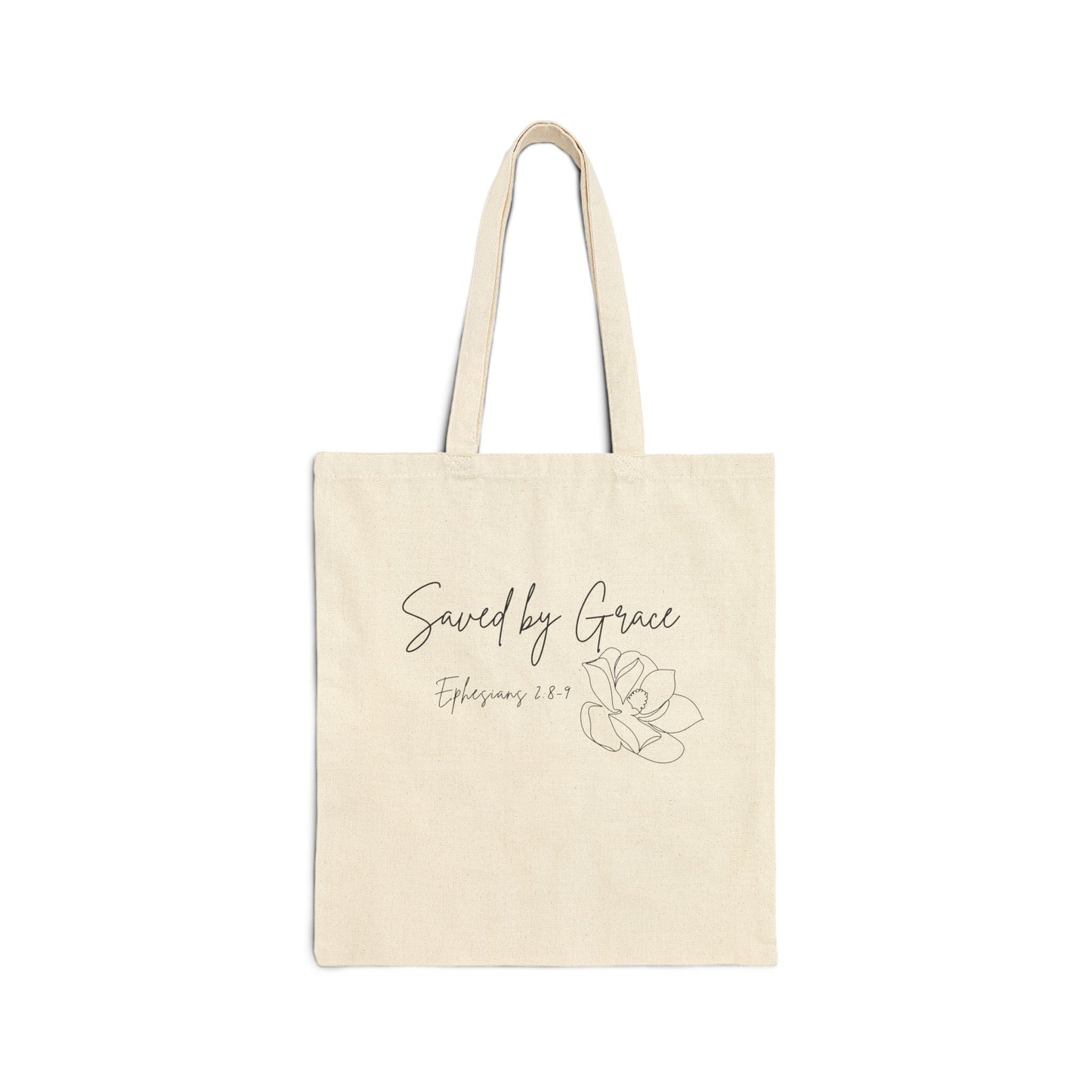 Saved by Grace Cotton Canvas Tote Bag, Eco-Friendly Grocery Bag, Reusable Shopping Tote, Versatile Carryall, Gift for Mom
